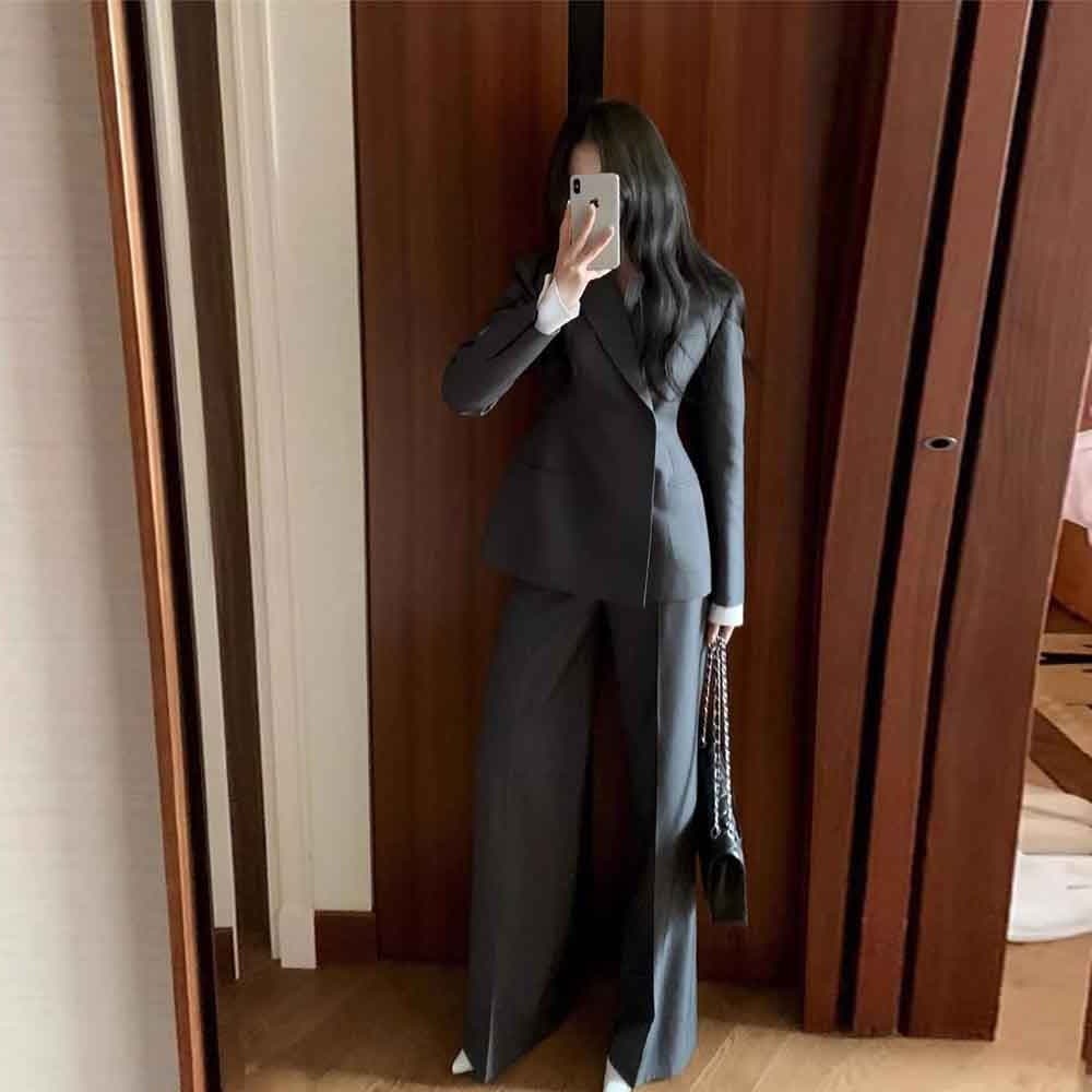 Elegant Waist-Cinching Slimming Design Blazer and Pants Set Women's 2025 Spring Autumn New Arrival