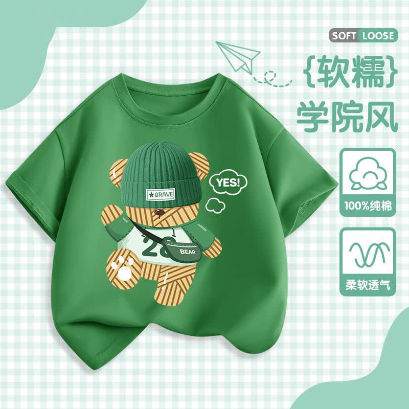 Boys' Short Sleeve 2025 New Style Thin Summer Casual Top for Older Kids Fashion