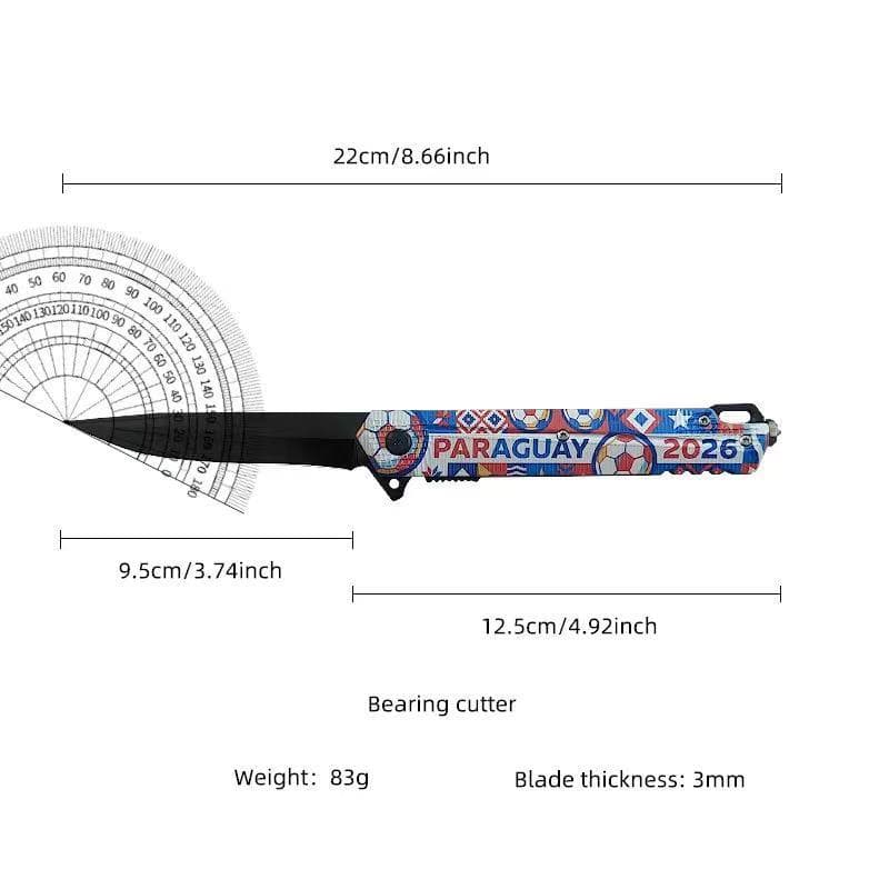 2026 World Cup Cross-Border Supply Painted Handle Craft Knife Unsharpened Folding Knife Souvenir Gift Folding Tool