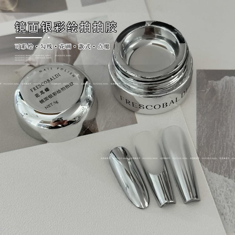 Huasidie-Mirror silver painted pat glue silver liquid high brightness rim upgrade silver can 5g can