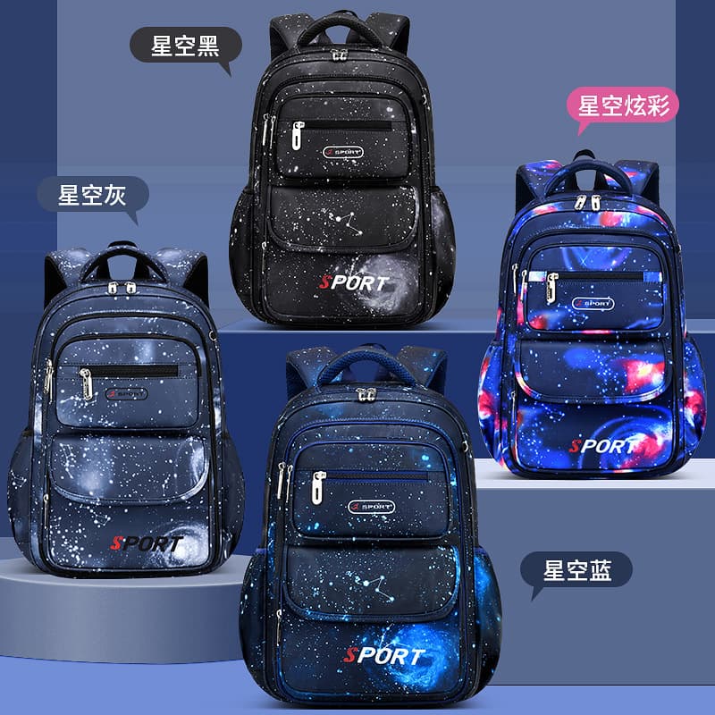 Cross-border School Bag Elementary School Student Backpack Boys Refrigerator-Style Starry Sky Kids Bag Grades 1-3-6 Backpack