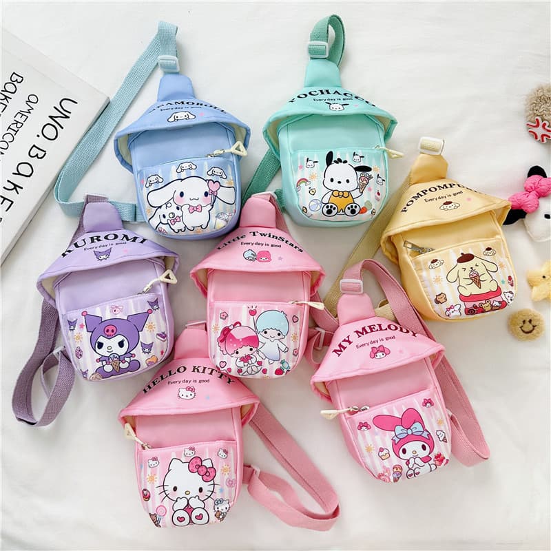 Kids' Outdoor Crossbody Bag, Cute Cartoon Chest Bag, Kindergarten Chest Bag, Elementary School Student Nylon Coin Purse
