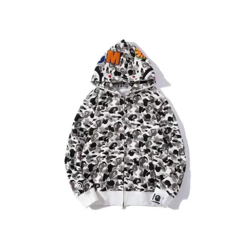 2026 new trendy brand long-sleeved loose versatile hooded zipper sweatshirt 3D digital