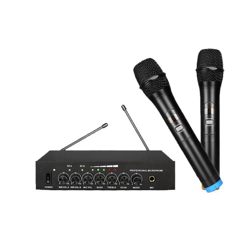 Home Smart TV UHF Bluetooth Wireless Microphone with Built-in Tuning and Reverb, Wireless Mic Set of Two