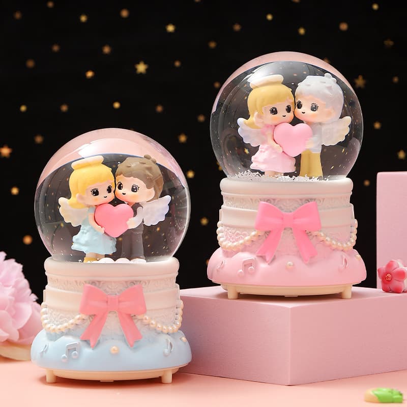 Best-Selling Romantic Couple Luminous Crystal Ball Music Box, Qixi Festival Gift, Gift for Friends, Decorative Ornament