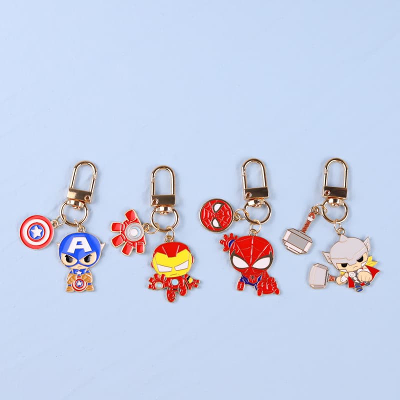 Marvel keychain pendant Avengers Q version cartoon alloy personalized creative key pendant bag pendant