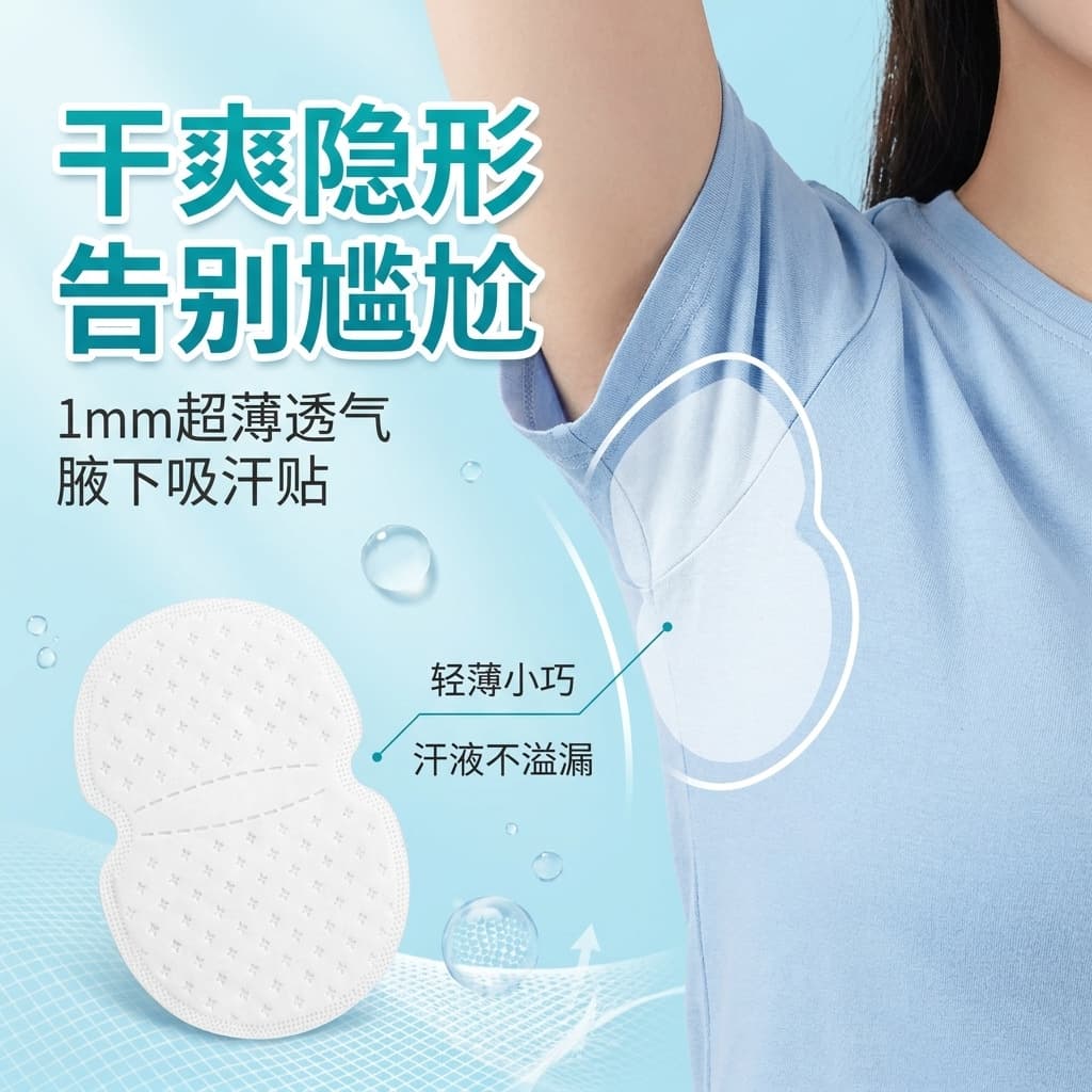Summer Armpit Sweat Pads Ultra-Thin Breathable Disposable Underarm Sweat Absorbent Pads Invisible Underarm Sweat Pads Anti-Sweat Clothing Stickers