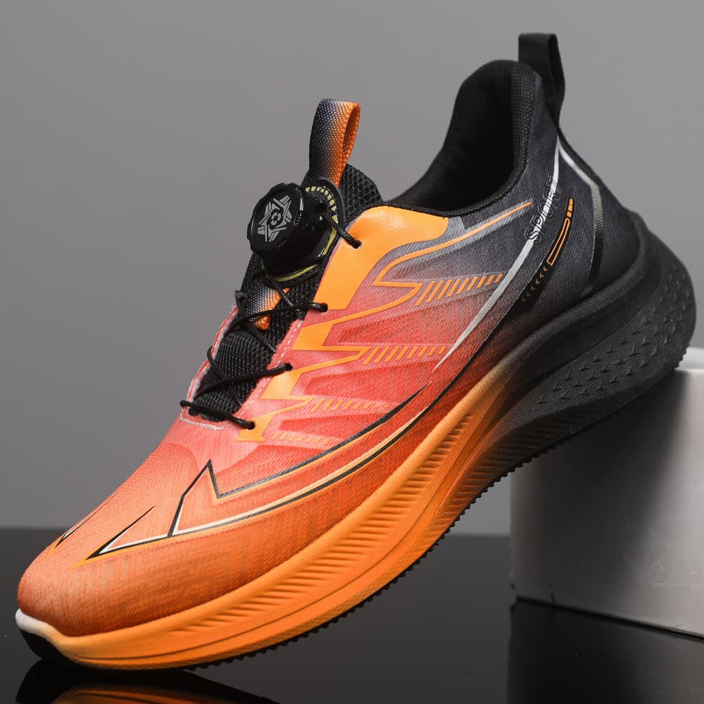Casual Shoes for Men New Gradient Color Youth Sports Shoes Breathable Ultra-Light Sole with Rotating Button Men's Running Shoes