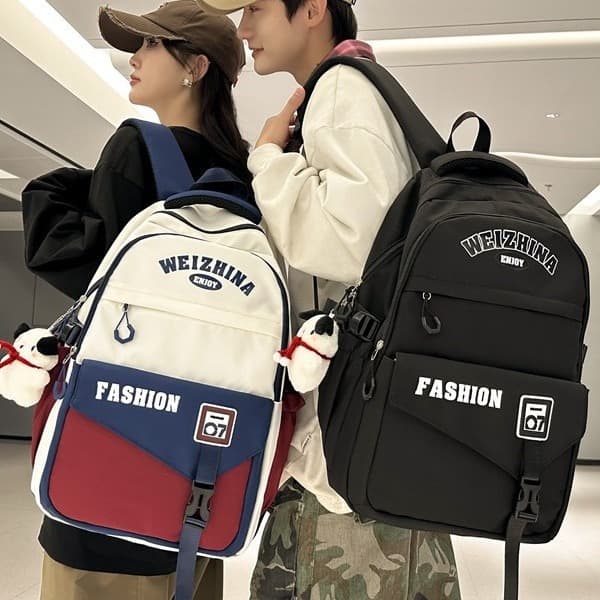 New Backpack Vintage Collegiate Style High School Student Backpack, Korean INS Trendy College Student Couple Backpack