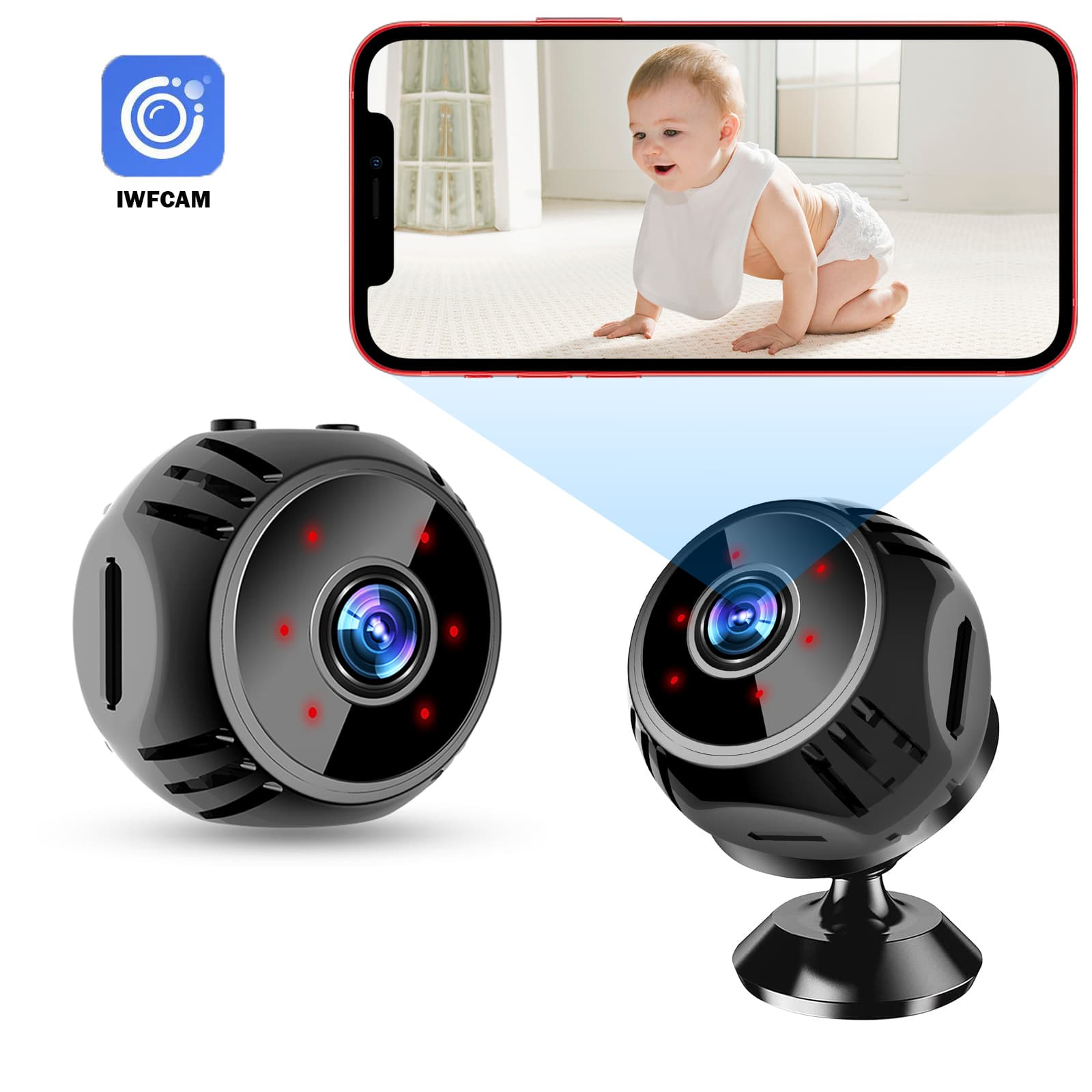 W8 Night Vision 1080P WiFi Network Camera Home Use No-Power Monitoring Camera
