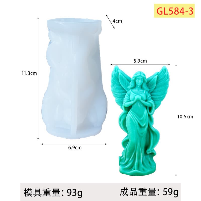 New DIY 3D Angel Wings Goddess Scented Candle Silicone Mold Baking Cake Decoration Molding Tool