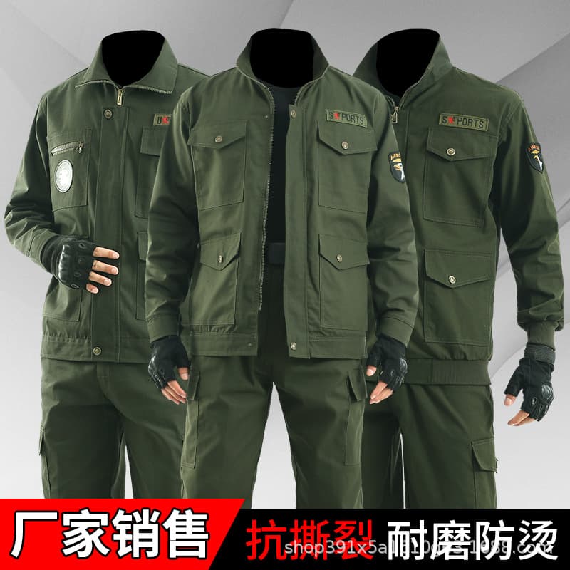 Pure Cotton Welding Work Suit Set Men's Spring/Autumn Thickened Wear-Resistant Welder Auto Repair Workwear Labor Protection Suit
