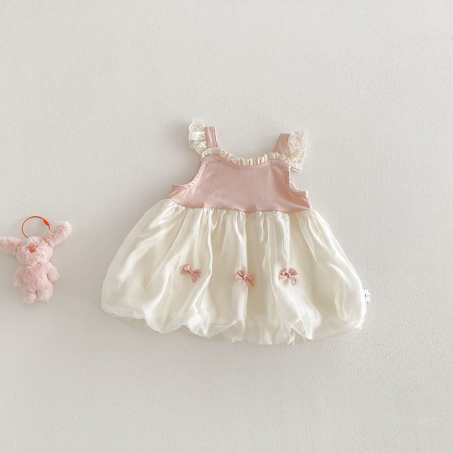 Dianxi Summer New Style Sleeveless Bow Mesh Vest Dress, Infant Korean-Style Dress, Baby Girl Bud Skirt