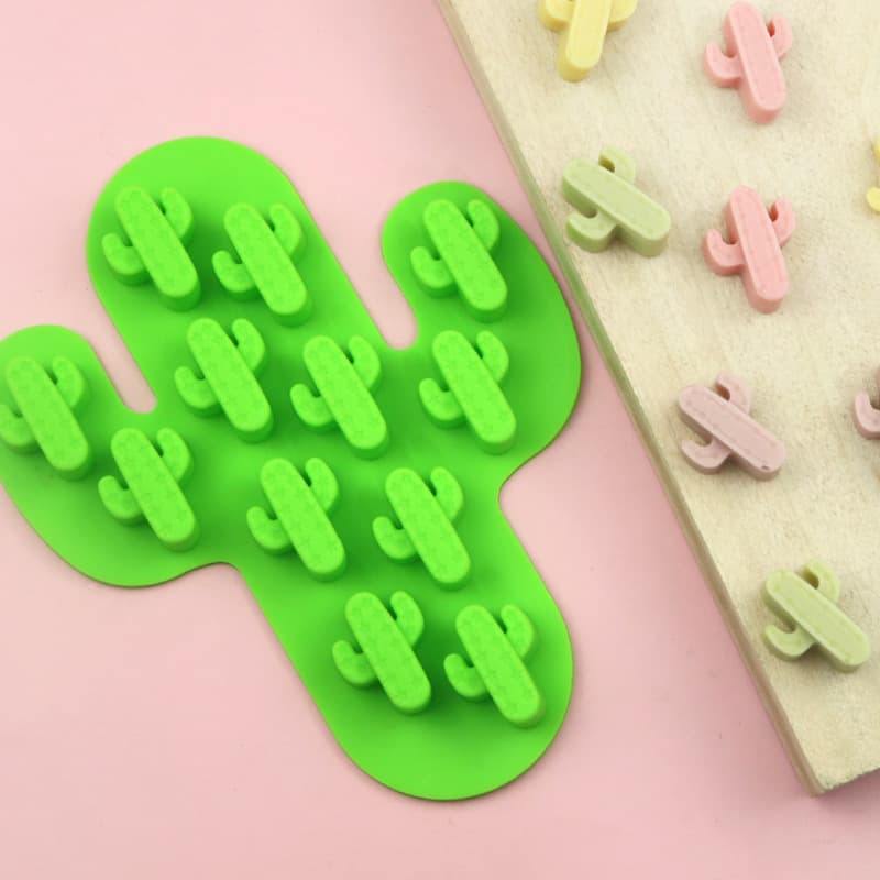 Xunwei In Stock 12-Cavity Cactus Silicone Cake Mold Handmade DIY Chocolate Mold Wax Seal Bead Mold