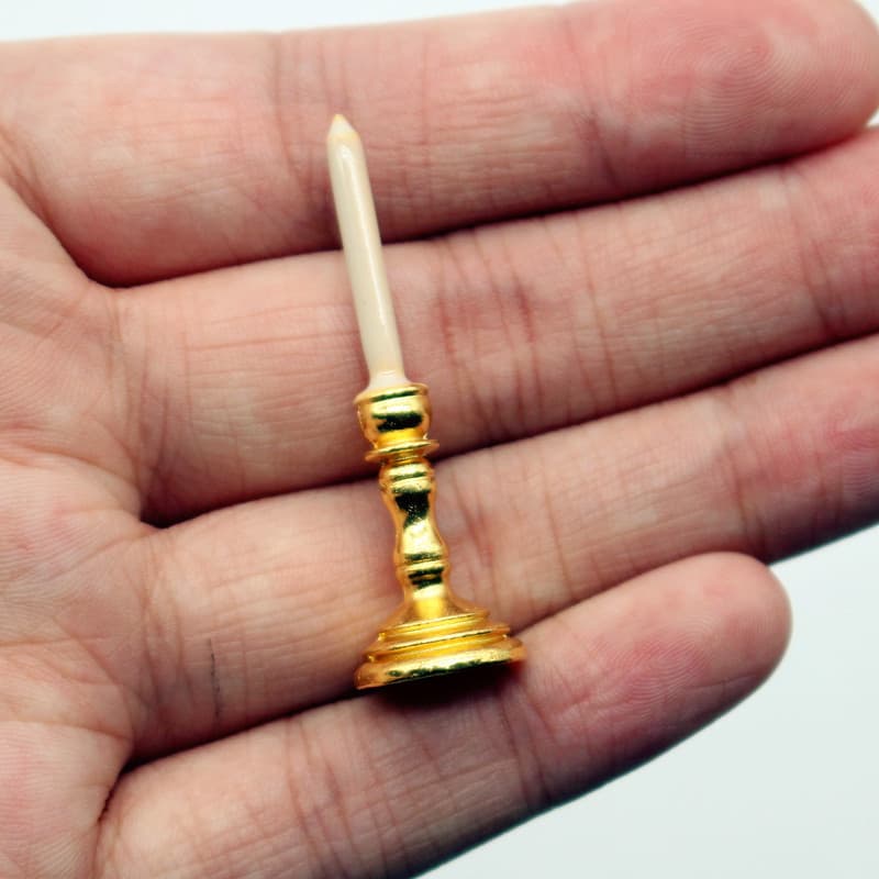 Dollhouse miniature retro simulation candle holder ornament model mini ornament Western restaurant dollhouse accessories