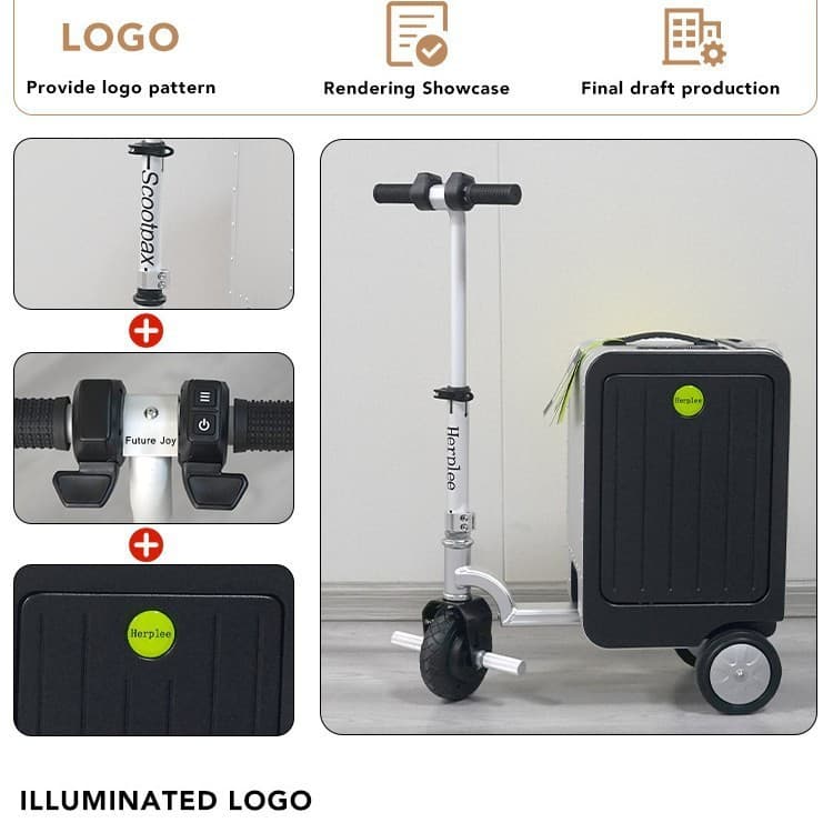 Cross-border Factory Direct 20-inch Rideable Electric Luggage Travel Case Boardable 3C Certified Scooter Case