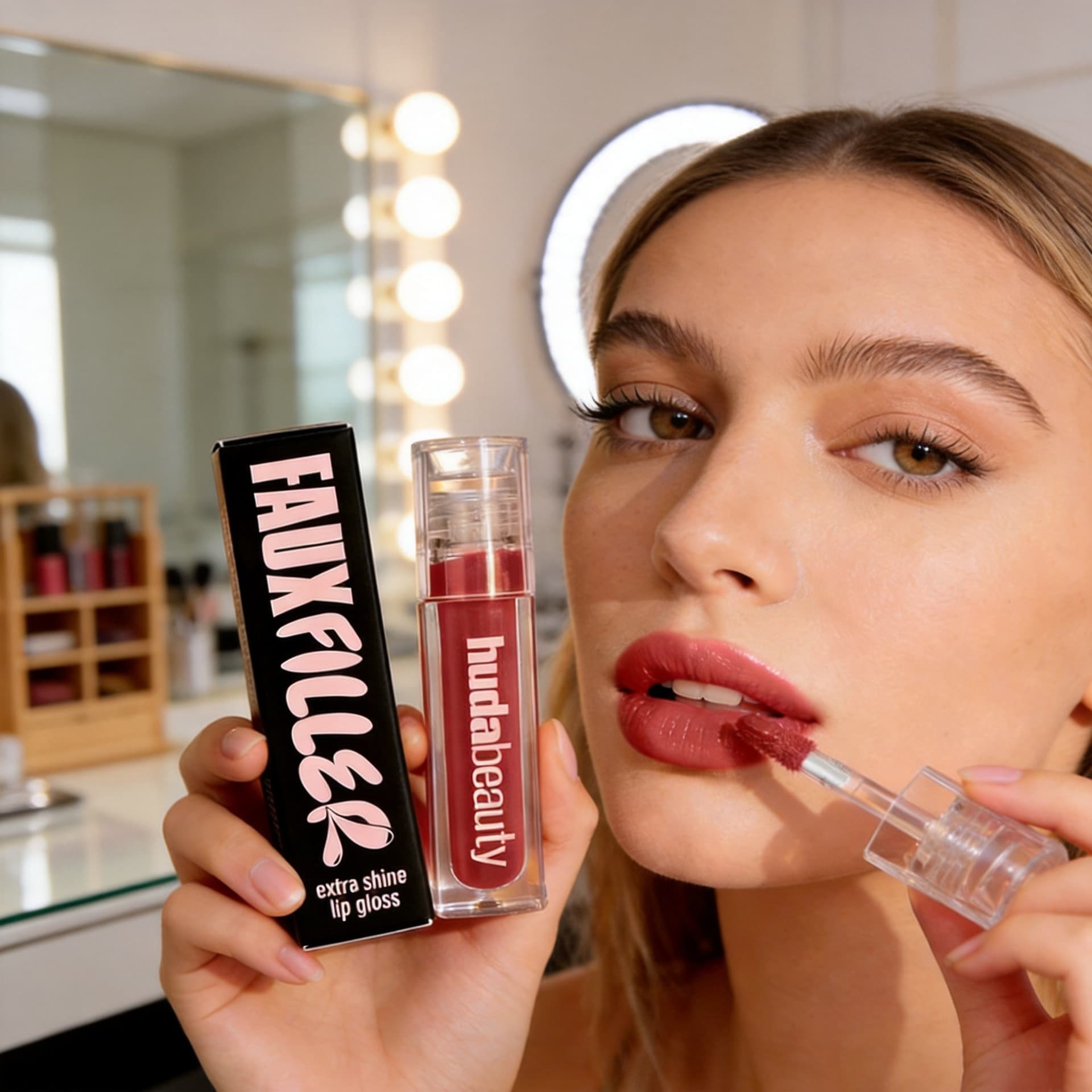 Cross-border HUDABEAUTY HuDa Beauty Lip Oil Shiny Moisturizing Lip Gloss Non-Stick Lip Lacquer