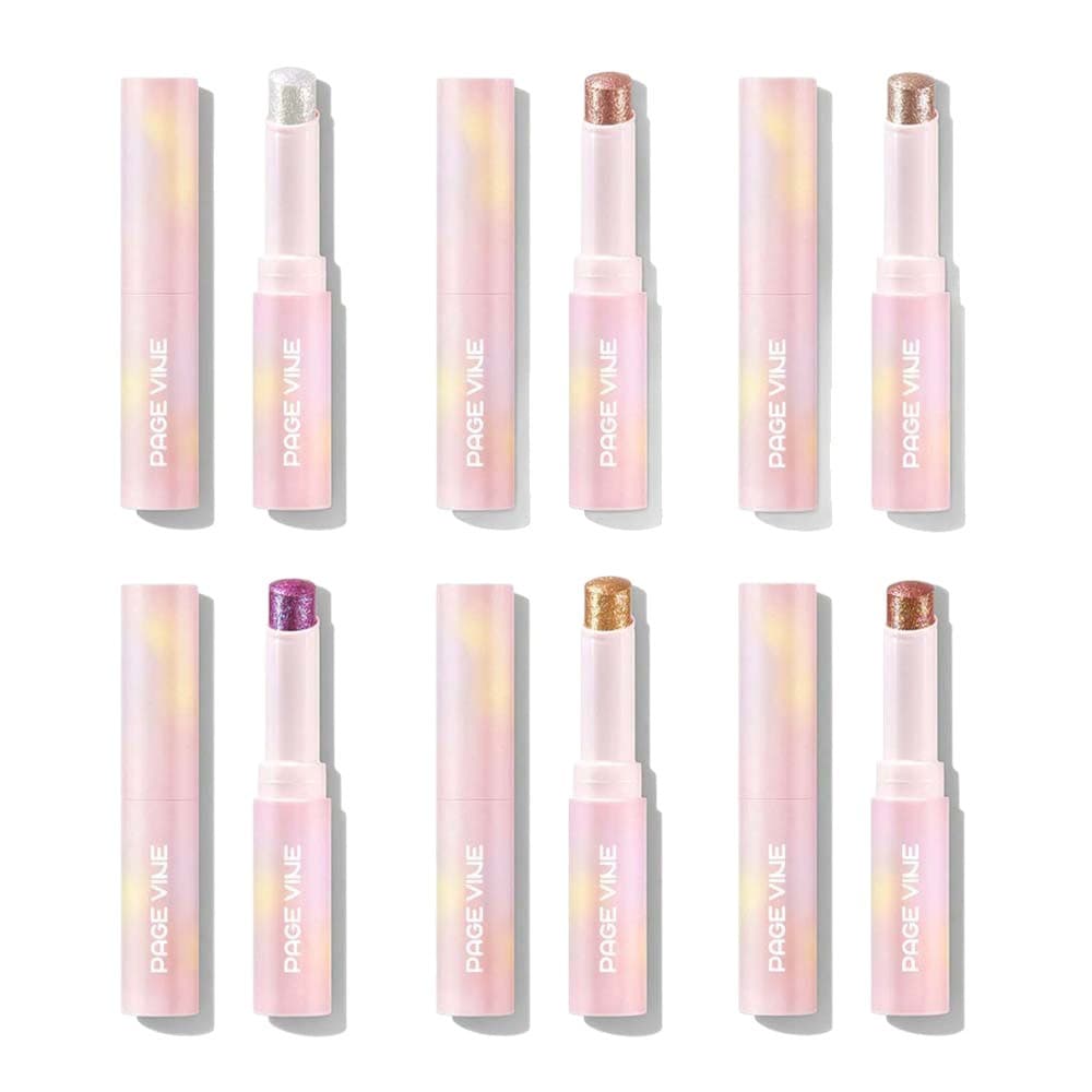 Cross-border Cosmetics PAGEVINE Crystal Jelly Highlighter Eyeshadow Stick Multi-color Eyeshadow Highlighter Stick Export Pearl