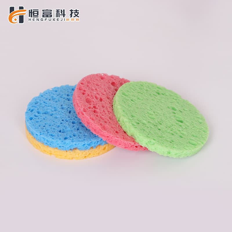 Wet Facial Cleansing Sponge Wood Pulp Cotton Beauty Sponge Bath Face Wash Makeup Remover Wood Pulp Sponge Manufacturer Cross-Border Supply