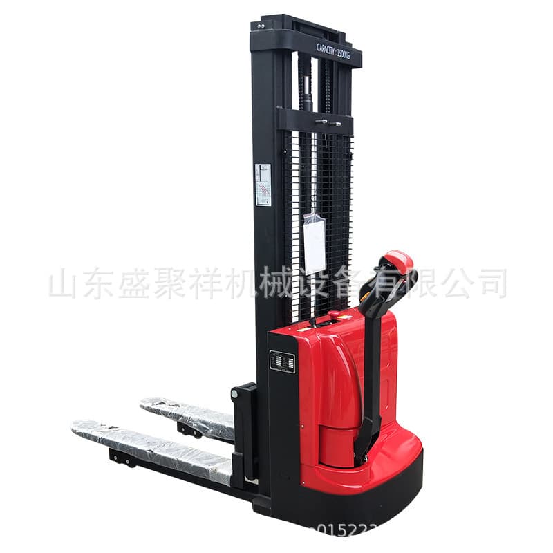 Manufacturer sells 1.5-ton fully electric stacker, factory/warehouse load lifting 3-meter electric forklift