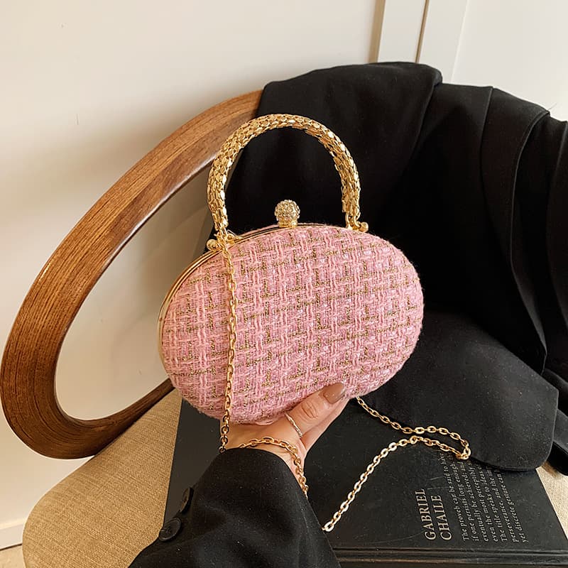 Spring 2025 Women's Evening Bag Shoulder Crossbody Handheld Chain Clutch Bag Street Style PU Medium Square Bag Zipper Opening