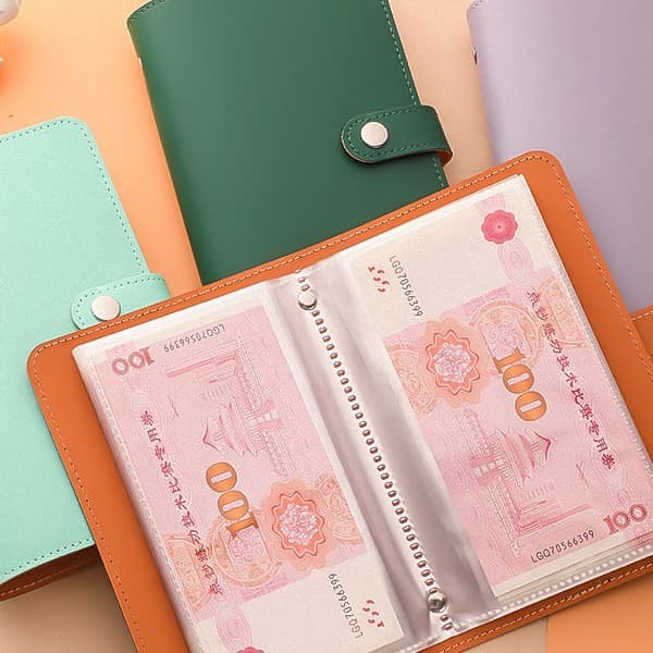 New Style Cash Saving Book with Bill Clips, Money Holder, Banknote Collection Album for Storage