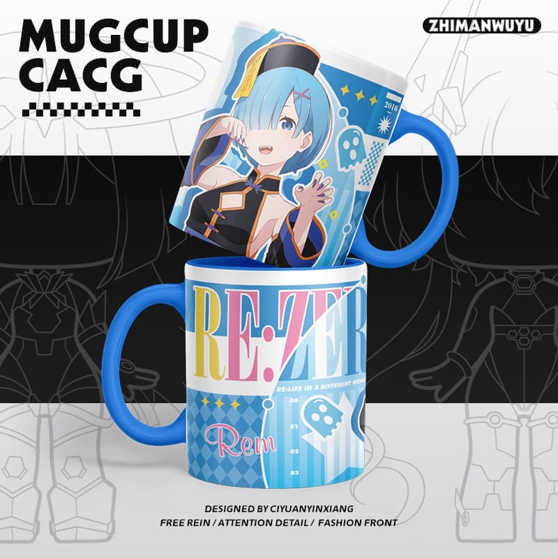 Re:Zero - Starting Life in Another World Fan Merchandise Emilia Rem Ram Ceramic Cup Mug