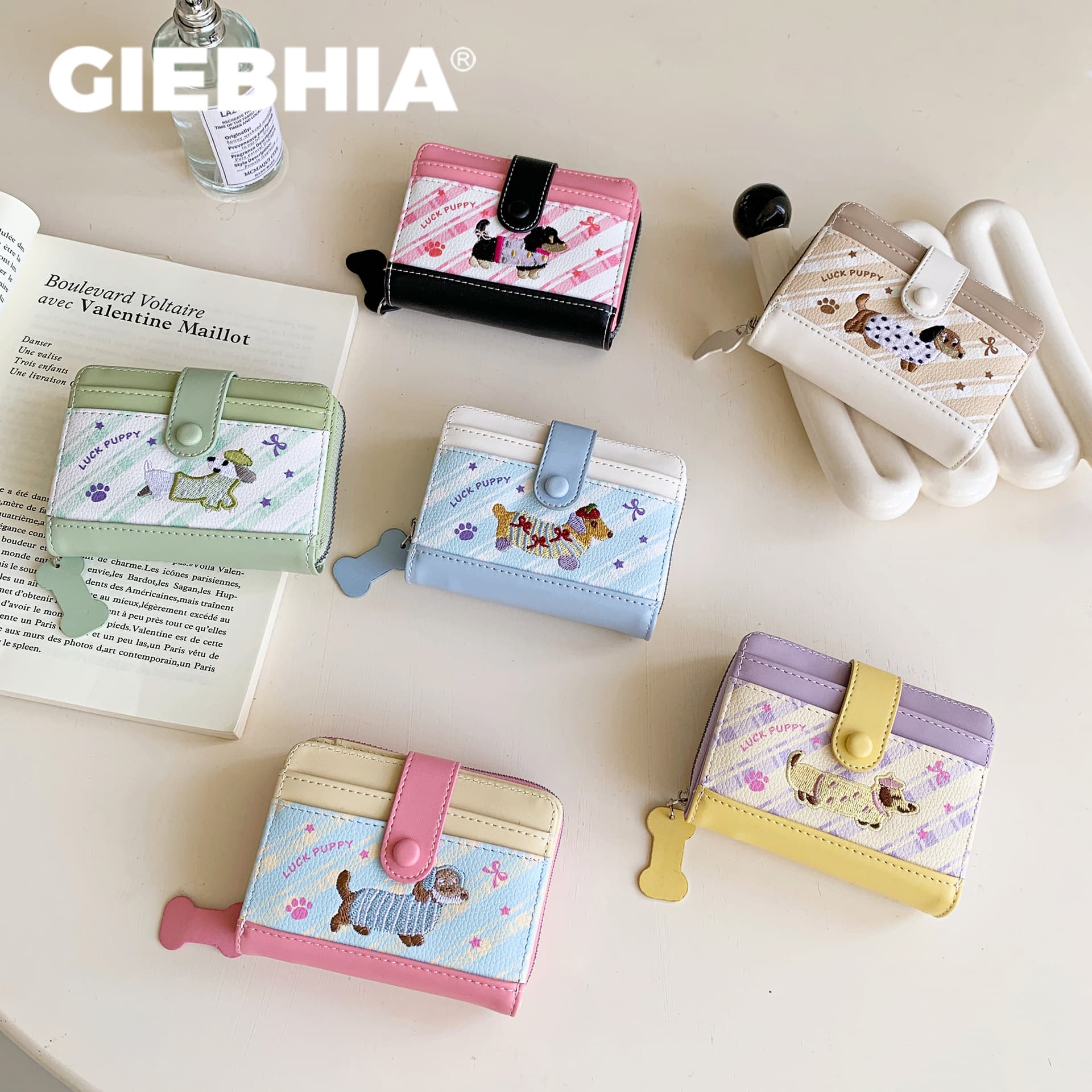 Barbie colors! Dachshund coin purse ins new fashion card holder portable storage high-end women's wallet