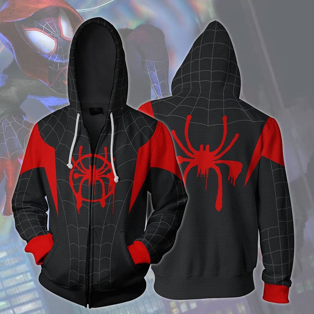 Parallel Universe Hoodie, Little Black Spider Jacket, 3D Digital Print Anime Cosplay Hoodie for Men and Women