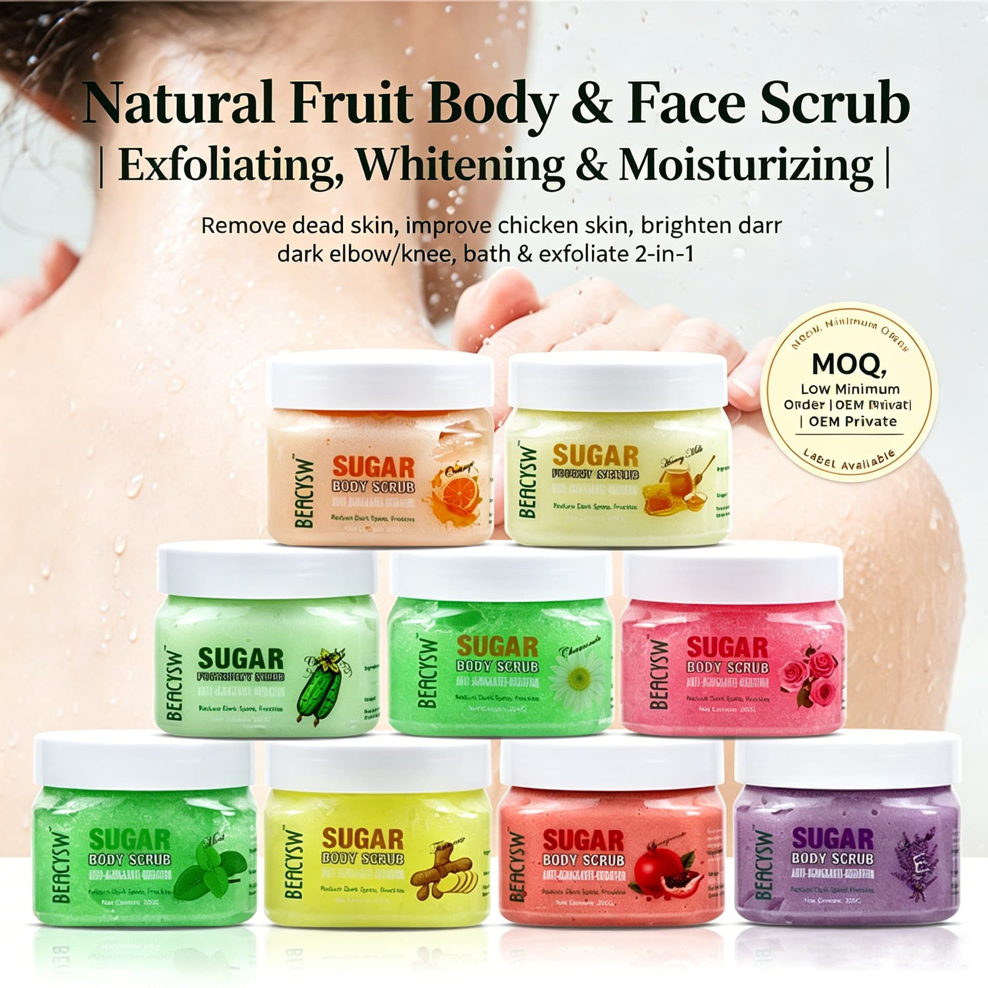 Cross-border Best-selling Sugar Scrub Chamomile Body Scrub Full Body Deep Cleansing Exfoliating Keratosis Pilaris Scrub