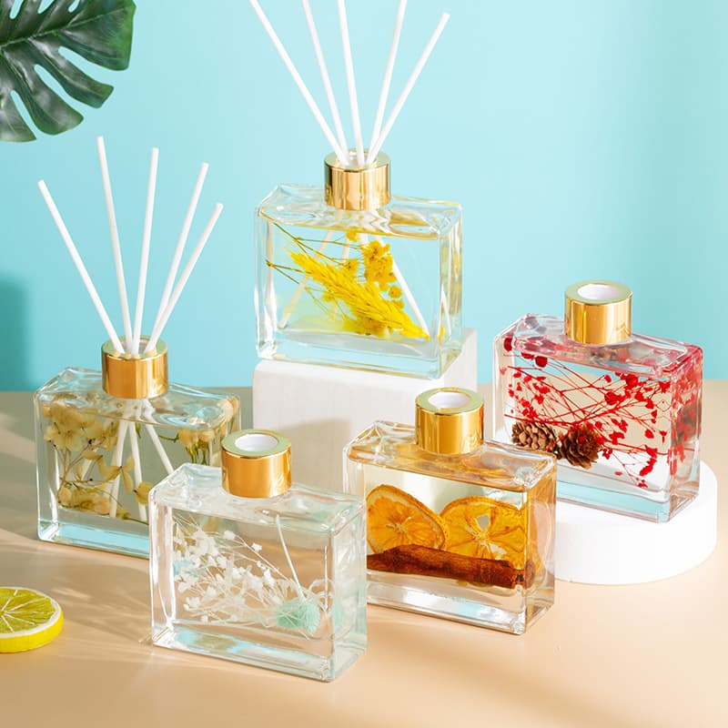 Wholesale Flat Square 100ml Aroma Bottle Reed Diffuser Empty Bottle Thick Bottom Glass Bottle Indoor Scent Diffuser Bottle