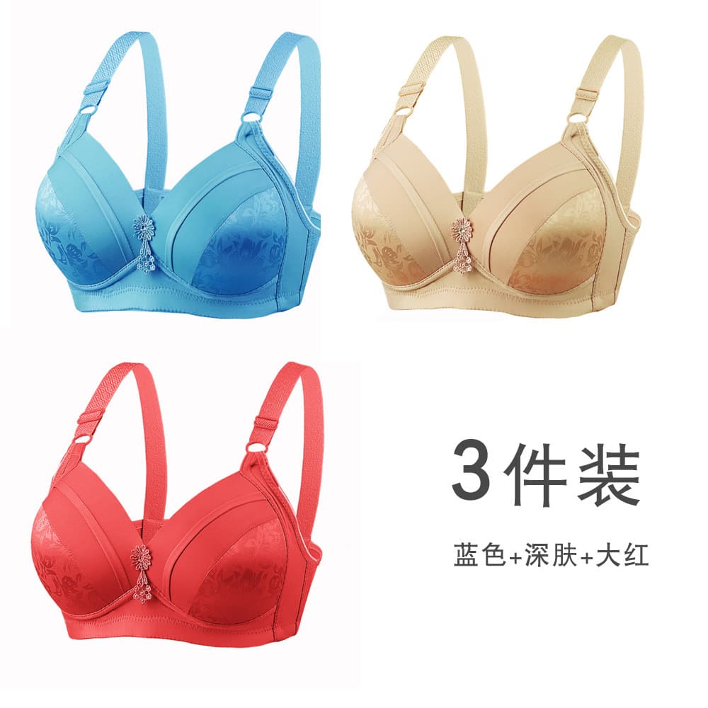 Plus Size Bra Women's Thin Wirefree Maternity Underwear Comfortable Breathable Large Cup Bra for Middle-Aged And Elderly
