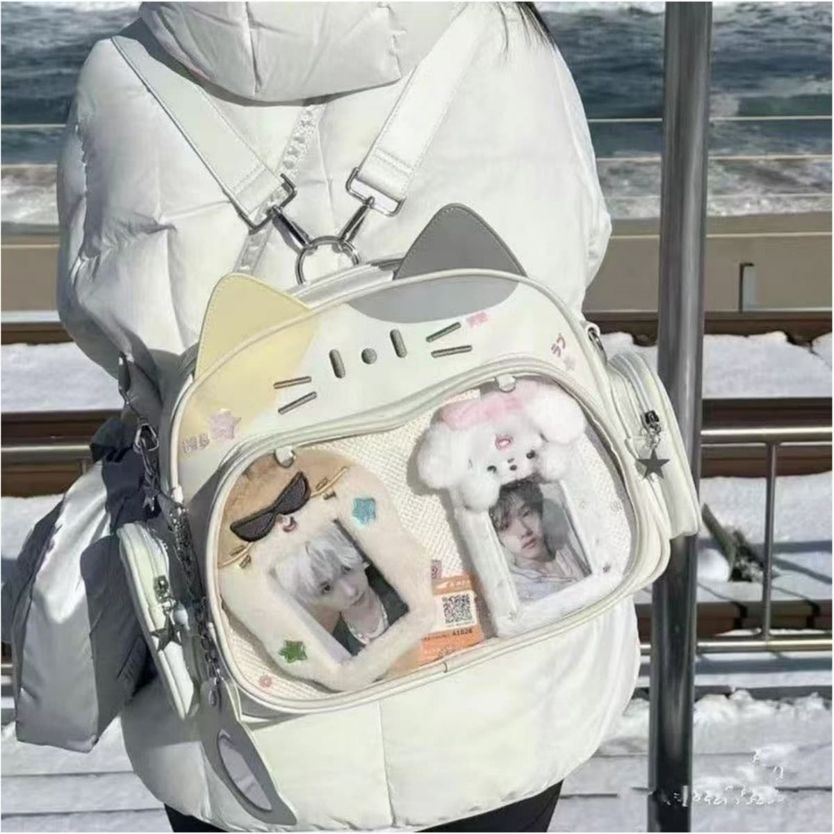 y2k trendy cool millennium hot girl pain bag mechanical backpack sweet cool versatile bar Ji Guzi single shoulder cross-body backpack