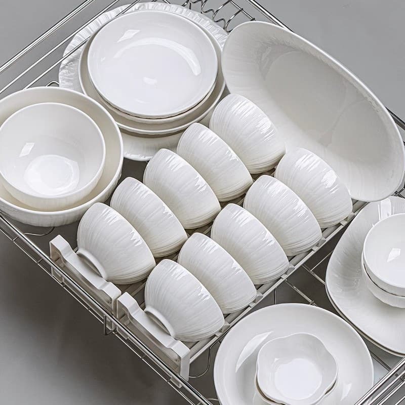 2025 new bowl and dish set household underglaze color tableware simple bowl and dish set household ceramic tableware plate bowl