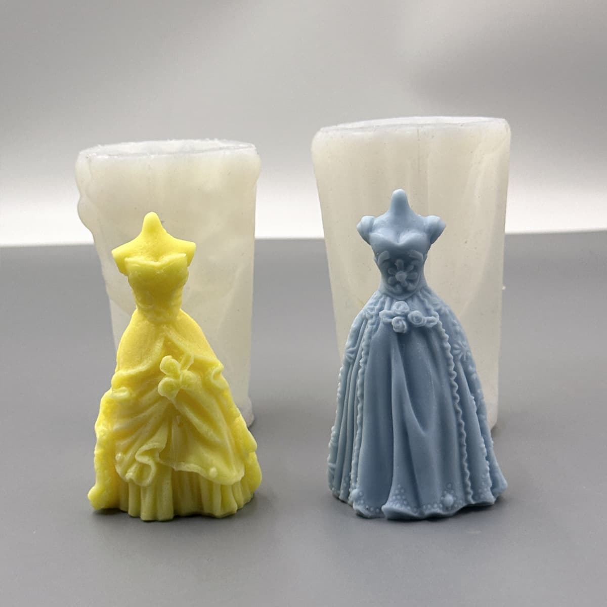 3D Three-Dimensional Wedding Dress Shaped Scented Candle Silicone Mold DIY Wedding Dress Epoxy Resin Aromatherapy Plaster Mold