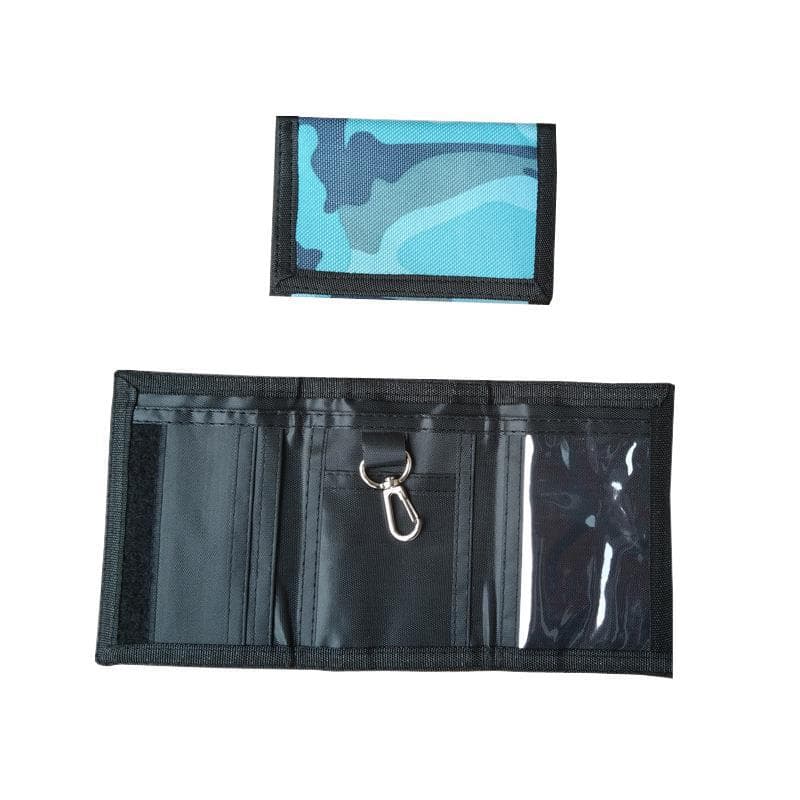 Lobster clasp camouflage outdoor folding wallet suitable for boys, teenagers and girls aged 6-16, tri-fold children's wallet