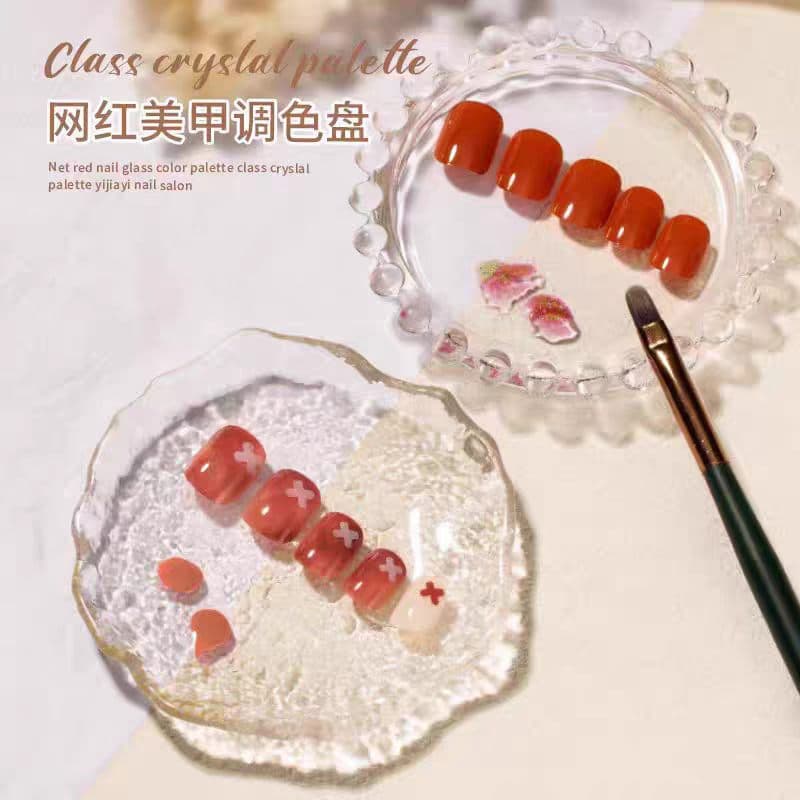 Nail art palette crystal pearl edge blooming color palette multi-functional palette drill plate easy to clean display board