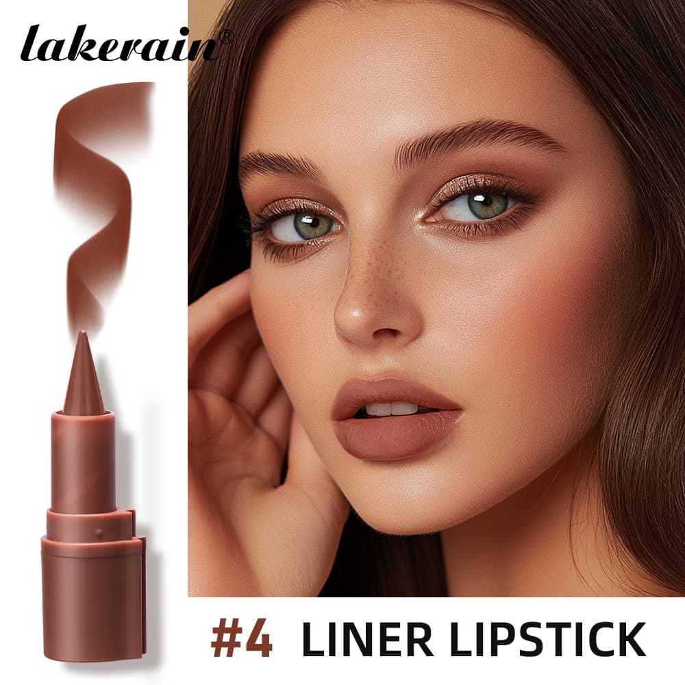 Cross-border lakerain Lipstick Lip Liner, Velvet Matte 2-in-1 Lip Liner and Lipstick, Pointed Tip Lipstick
