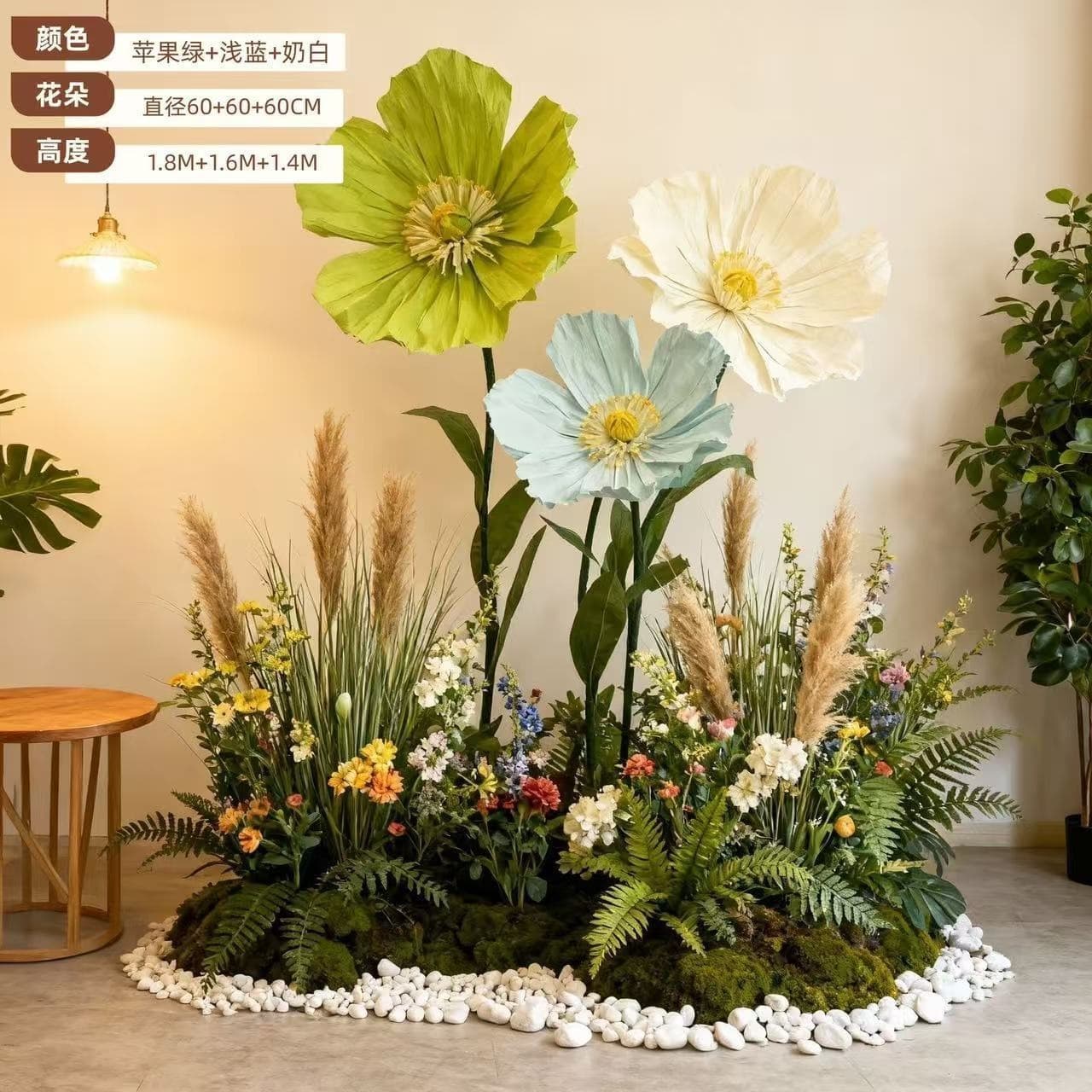 Artificial Flowers for Weddings, Paper Art Flowers, Floor-Standing Artificial Photo Backdrop, Internet-Famous Poppy Window Display, Giant Paper Flower Arrangement