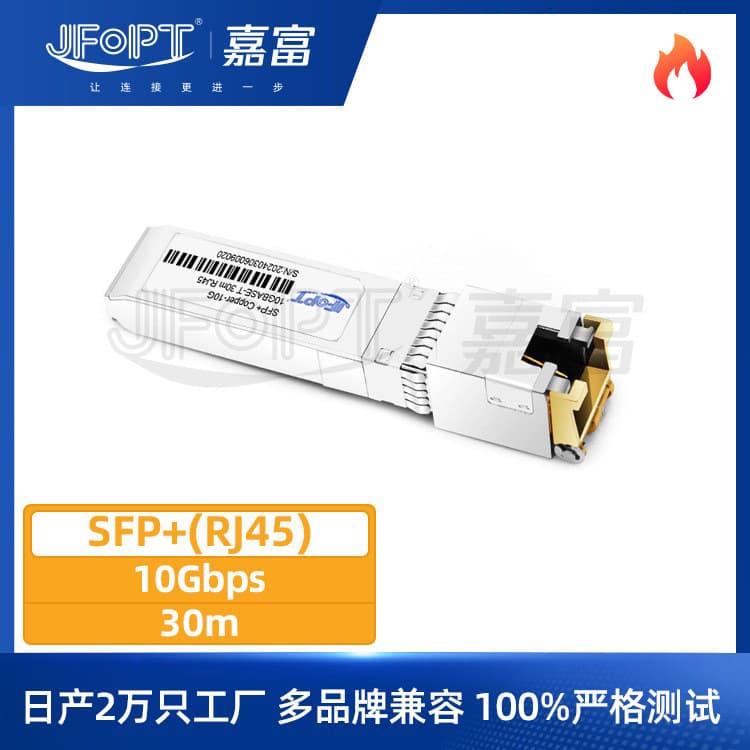 Ethernet 10GBASE-T SFP+ RJ45 Optical Module Transmission Distance 30m Electrical Port Module Compatible with All Brands