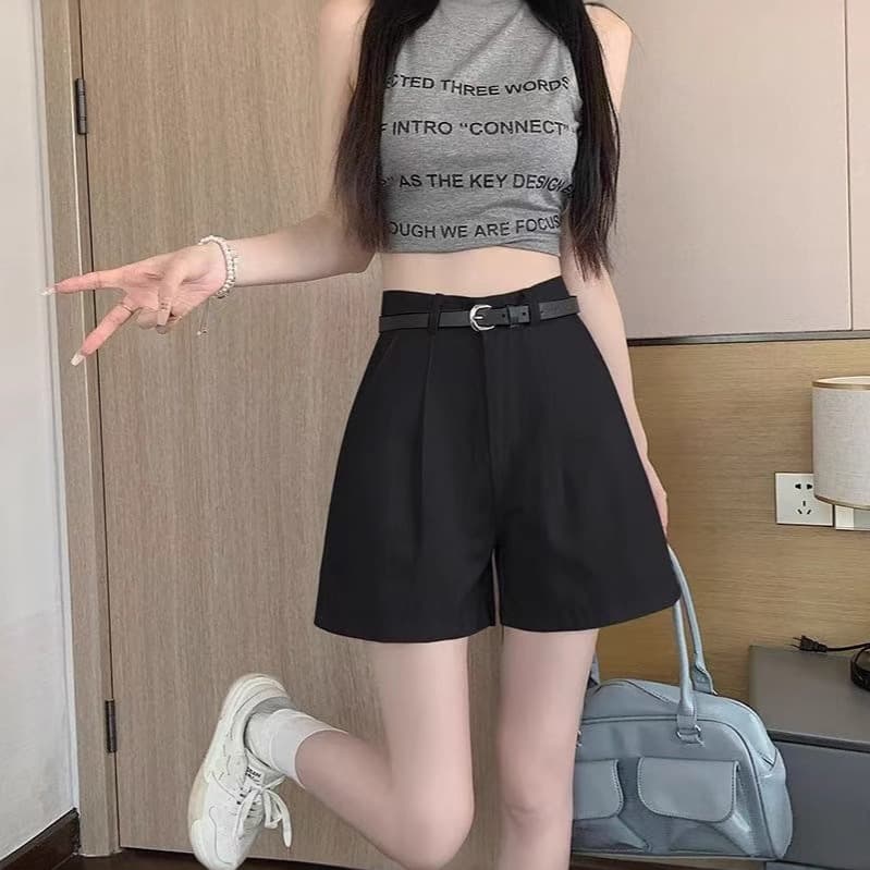 Spring and Summer Plus Size Loose Wide-Leg Hong Kong Style Shorts for Women, Casual Hot Pants, Dopamine Dressing, New Spring Workwear