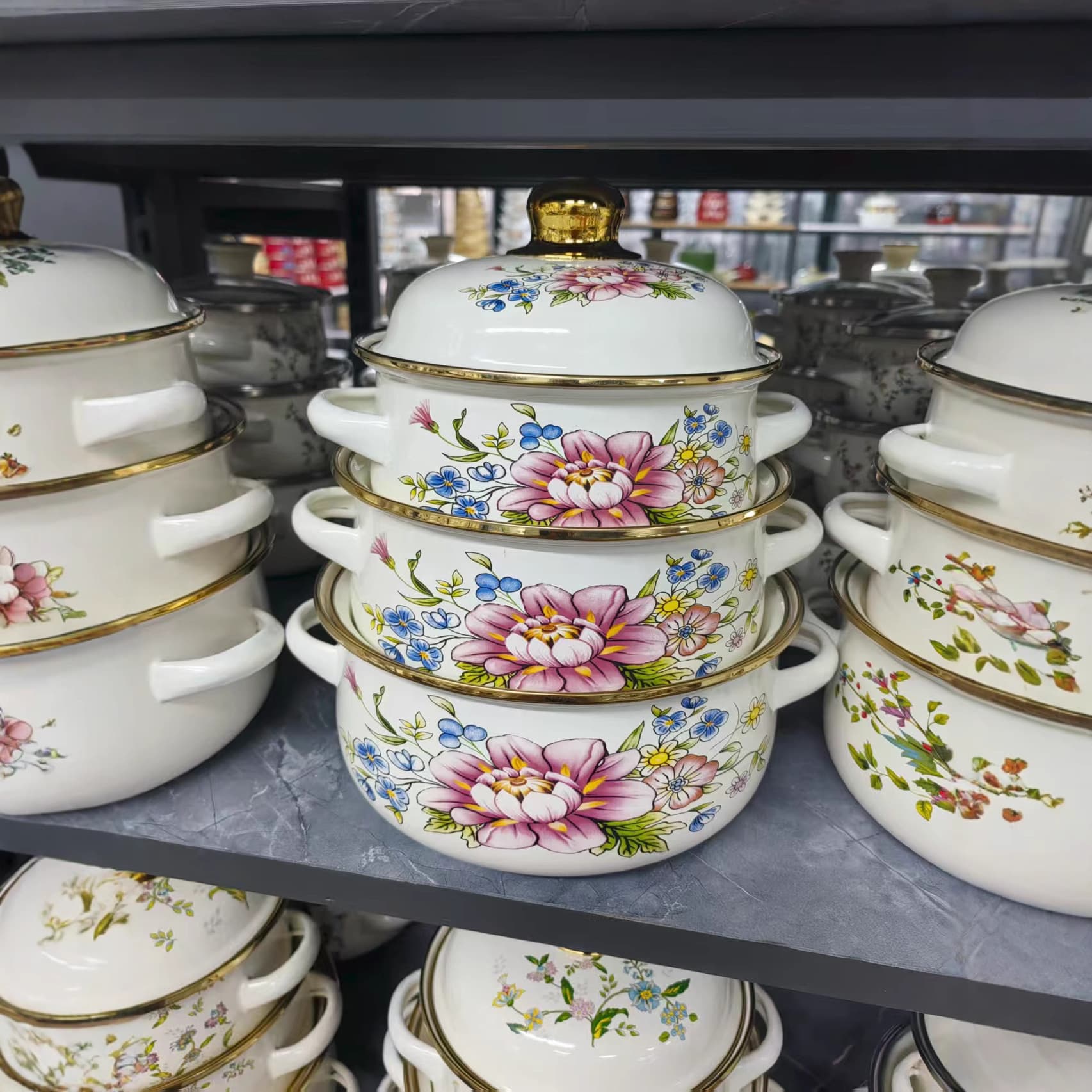 Enamel Stew Pot Casserole Soup Pot Milk Pot Non-Stick Induction Cooktop Cooking Pot Enamel Pot Export Household