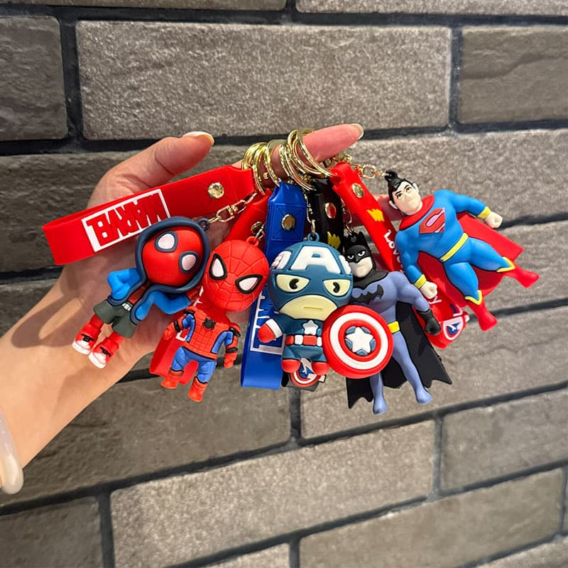 Cartoon Spider-Man Keychain Marvel Spidey Figure Pendant Cool Keychain Bag Charm Wholesale