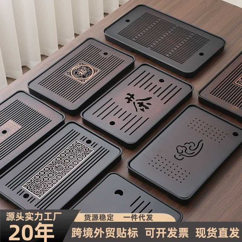 Portable Tea Tray for Home and Hotel Use, Small Dry Brewing Station, Bamboo Tea Set Tray, Modern Minimalist Drainable Tea Board Wholesale