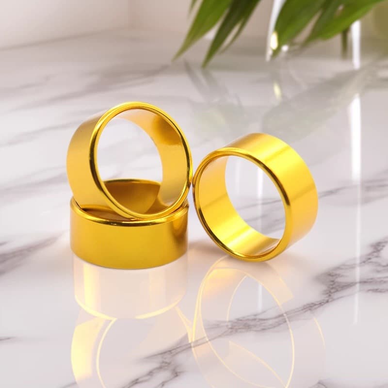 Metal aluminum ring inner diameter 10-16MM bird foot ring red diamond foot ring identification ring engraved metal ring wholesale