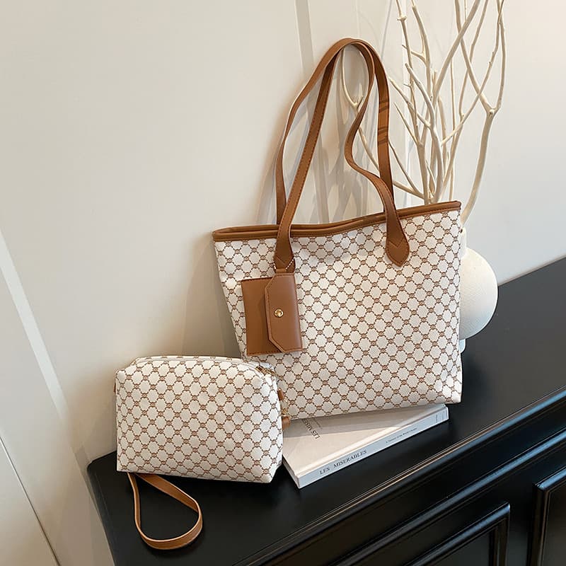 Commuting Simple Large-Capacity Casual 2025 Autumn and Winter New Fashion Two-Piece Set Texture Retro Armpit Tote Bag