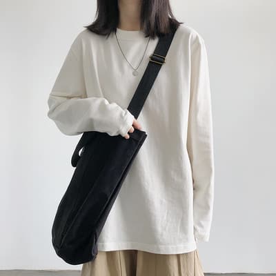 Women's Long-Sleeved T-Shirt, 2025 Autumn New Style, White, Student Inner Layer, Korean Style Top, One Piece Dropshipping
