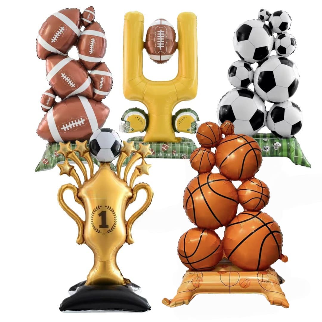 Large Standing Soccer Ball Stack Aluminum Film Balloon World Cup Foil Balloon Party Decoration Supplies