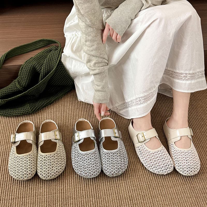 Women's Plus Size Platform Wedge Closed-Toe Mules 2026 Summer New Slip-On Sandals