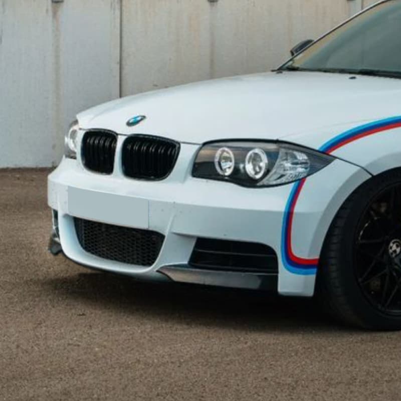 For BMW 1 Series E82 E88 M-Tech 07-10 Front Bumper Corner Car Sticker Exterior Modification Accessories